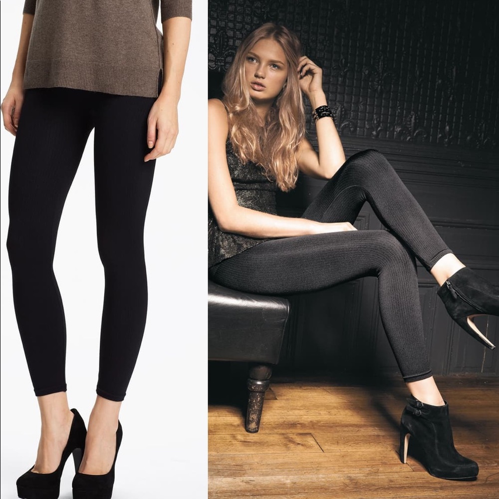 Spanx Look at Me ribbed black leggings M